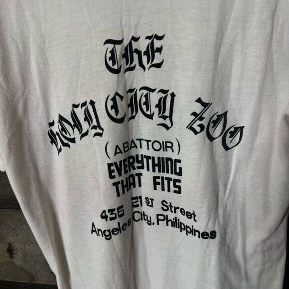 VTG 80s Holy City Zoo Angeles City Philippines T Shirt Medium - Picture 4 of 4
